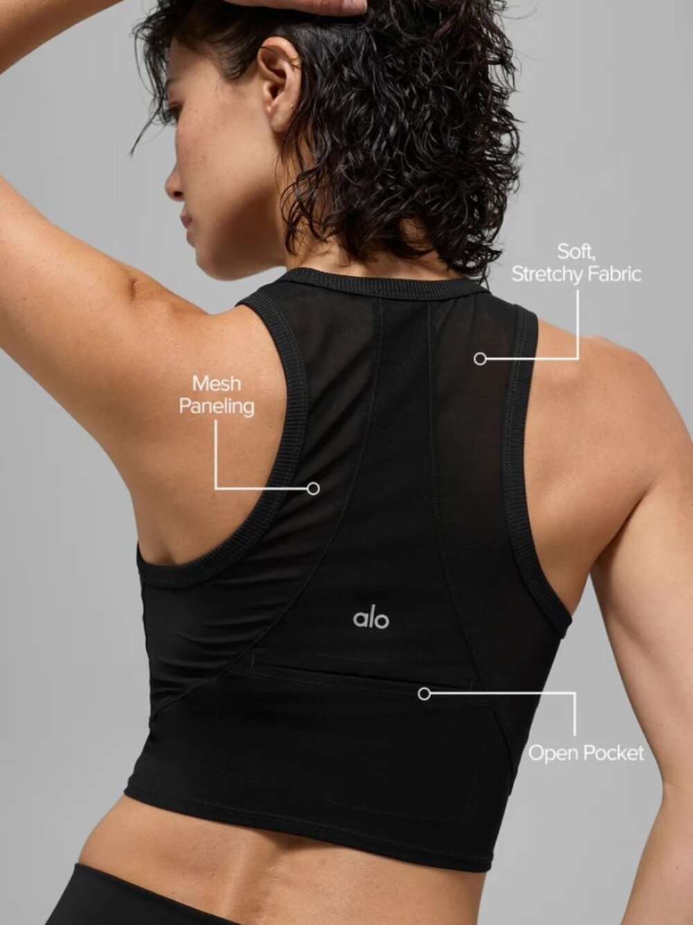 ALO YOGA Mesh Front Runner Tank